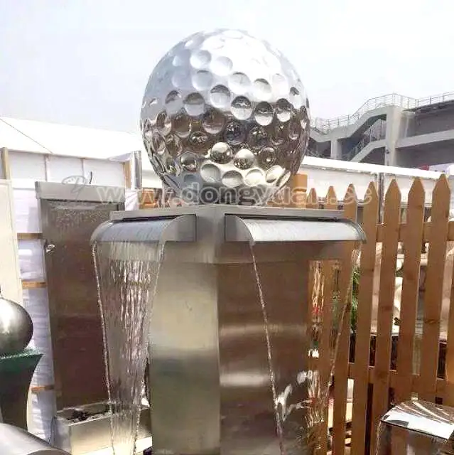 Inox Steel Golf Ball Water Fountain Outdoor , Stainless Steel Art Sculpture Construction 1