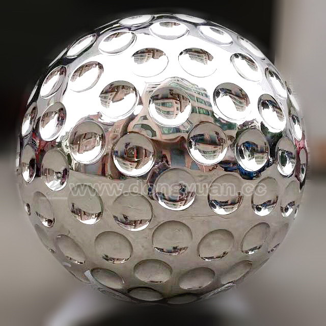 Inox Steel Golf Ball Water Fountain Outdoor , Stainless Steel Art Sculpture Construction 4