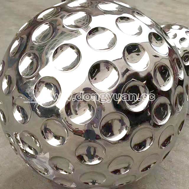 Inox Steel Golf Ball Water Fountain Outdoor , Stainless Steel Art Sculpture Construction 5