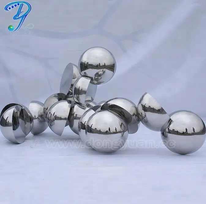 Polished Stainless Steel Art Craft, Decorative Stainless Steel Half Ball Sculpture Design 1