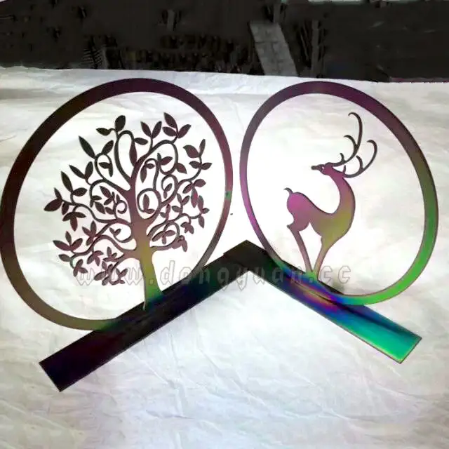 Metal Flowers CraftsDeer Animal Laser for HomeGarden Adorns 1