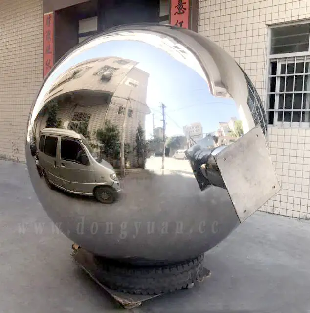2 MeterLarge Stainless Steel Spheres Sculpture with Pipefor Garden, Christmas, Arwtwork Porject Decoration 1