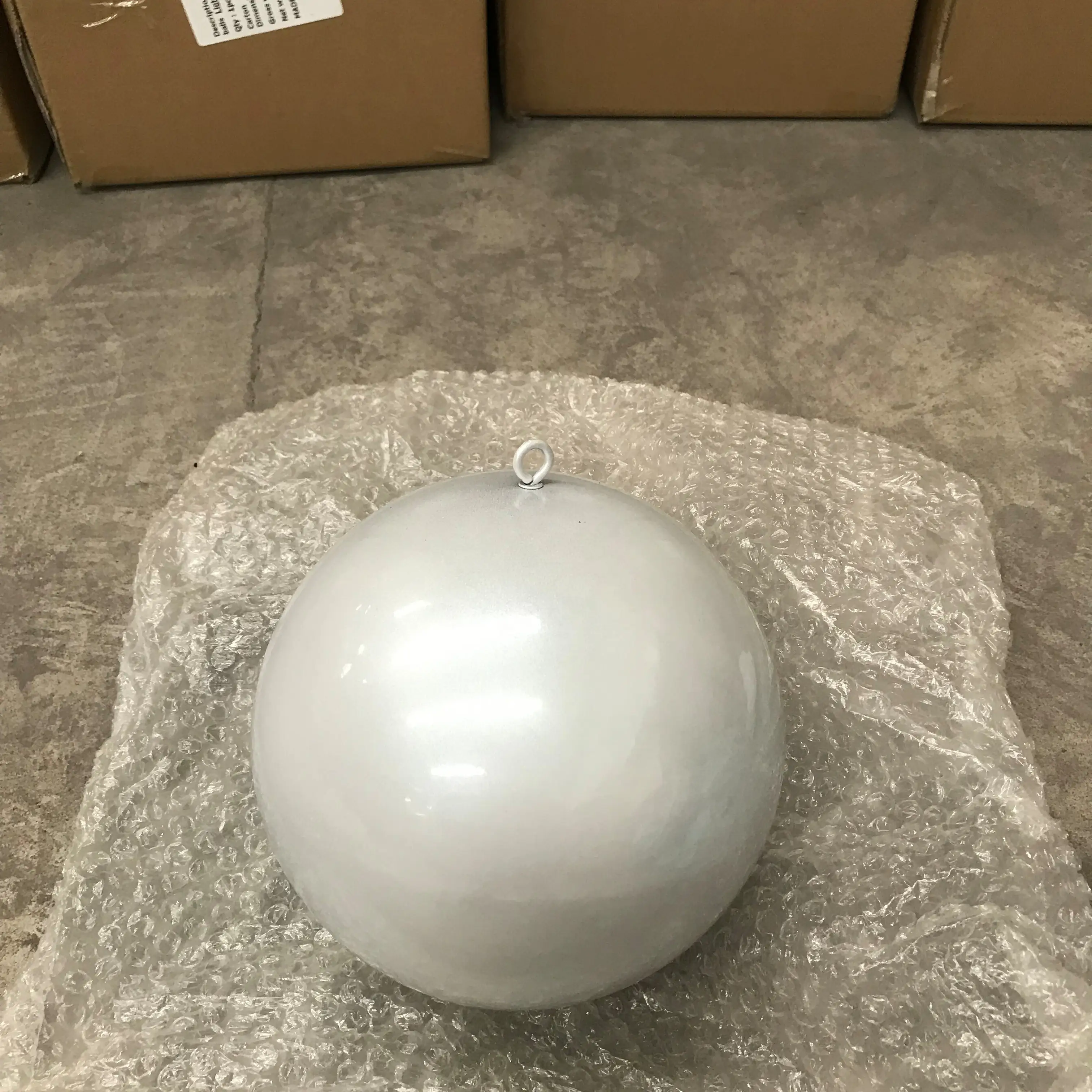 300mm white Color Metal Baubles Stainless Steel Christmas Balls 1