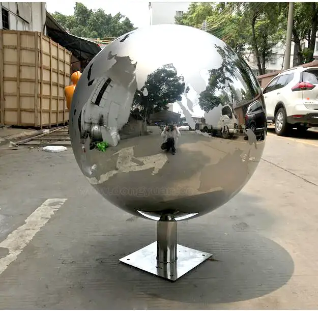 Stainless Steel Hollow Sphere Fountain Ornament, Garden Water Fountain 1