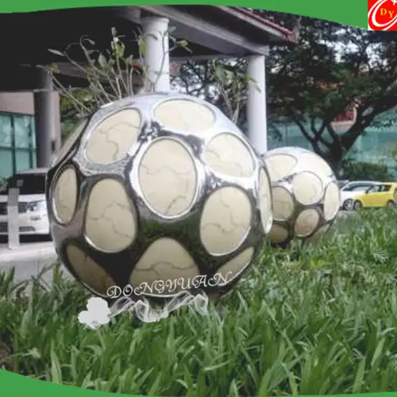 stainless steel football lights sculpture for plaza construction and garden decoration 1
