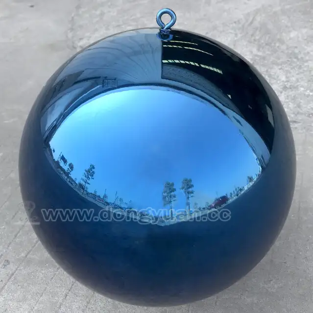 SS304High PolishedStainless Steel Hollow Spheres with Blue Color for Christmas Party Decoration 1