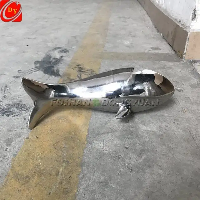 Stainless Steel Polished Metal Fish Bird Decoration Sculpture 1