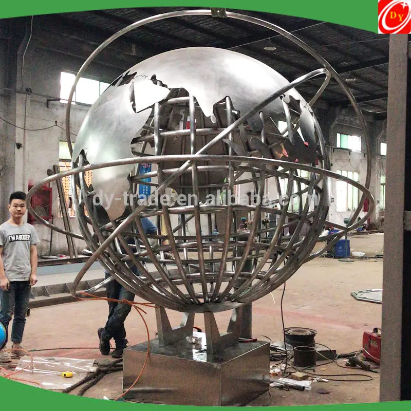 7 Feet Large Custom Outdoor Metal World Globe Sculpture 1