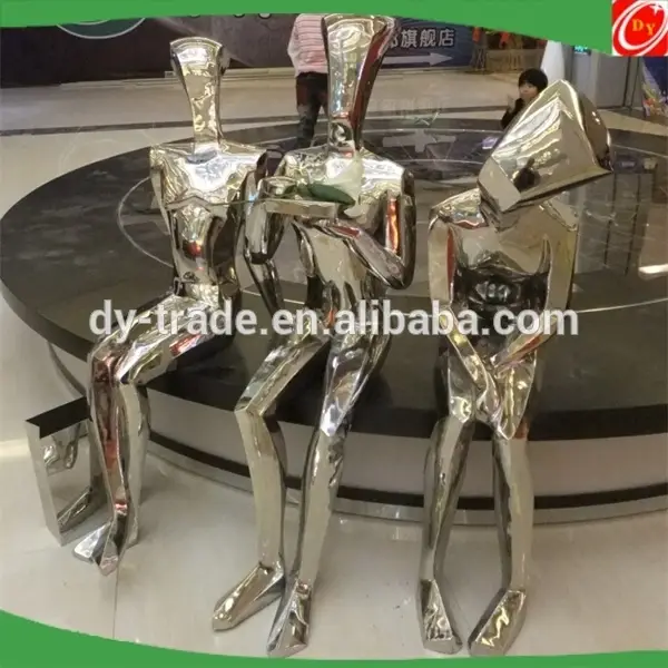 outdoor monument stainless steel human sculptures 1