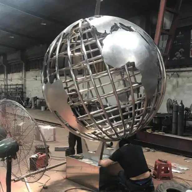 Globe stainless steel sculpture 1