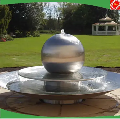 20 inches stainless steel sphere fountain sculpture water feature 1