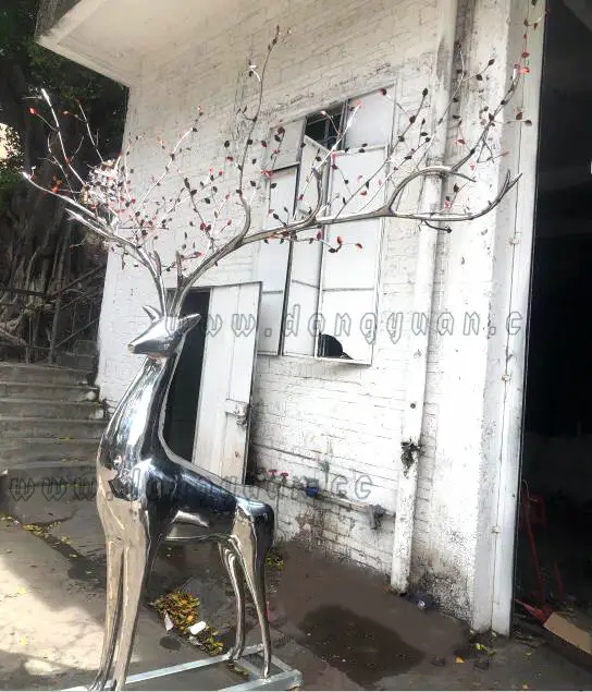 High Polished Stainless Steel Deer Sculpture Manufacturers ,Stainless Steel Mirror Animal 1