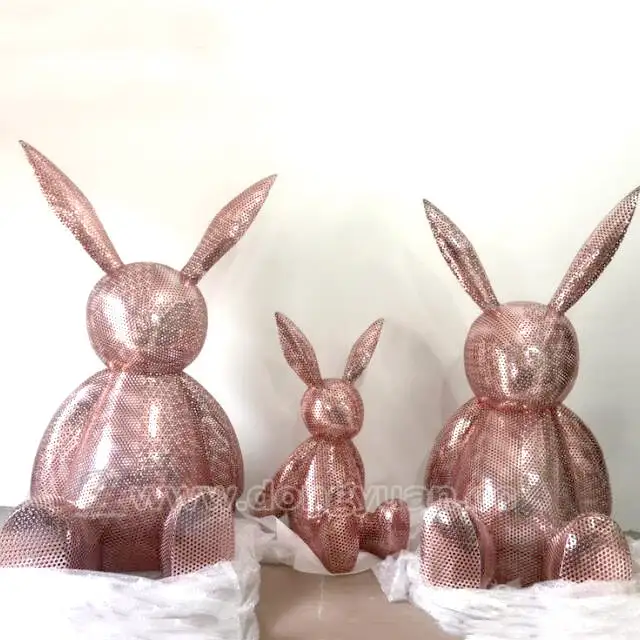 Large Stainless Steel Bunny Rabbitfor Outdoor Sculpture Decoration 1