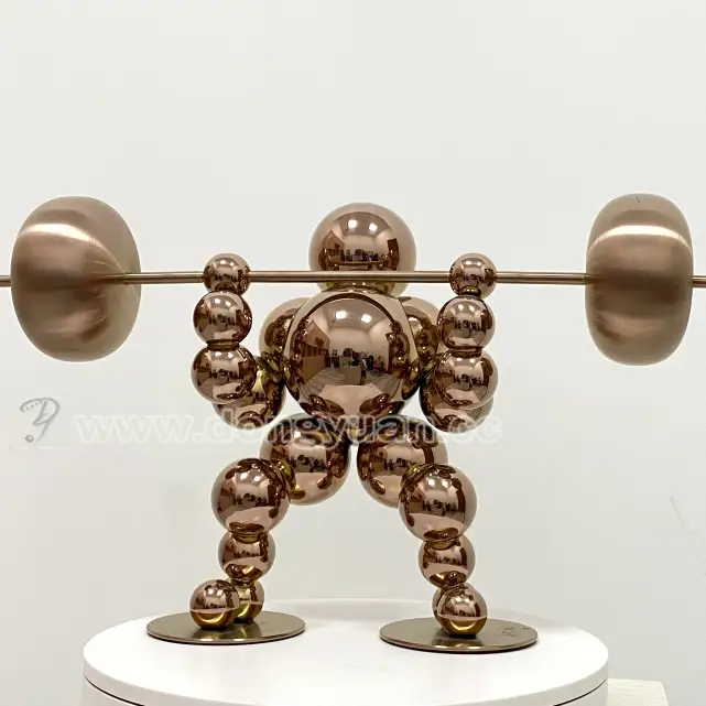 Mirror Polished Stainless Steel Decoration Crafts , Metal Display Table Artworks for hotel Ornaments 1