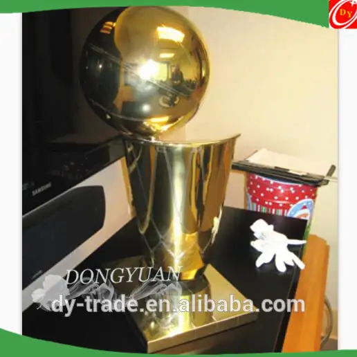 Golden Color Stainless Steel Trophy Cup, Metal World Cup Trophy for Sport Match 1