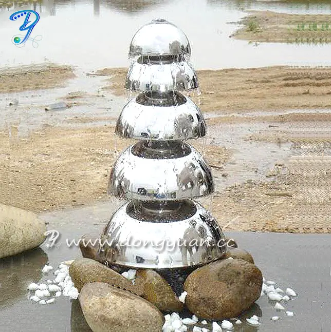 Gazing Stainless Steel Hollow Ball Waterfall Fountain 1