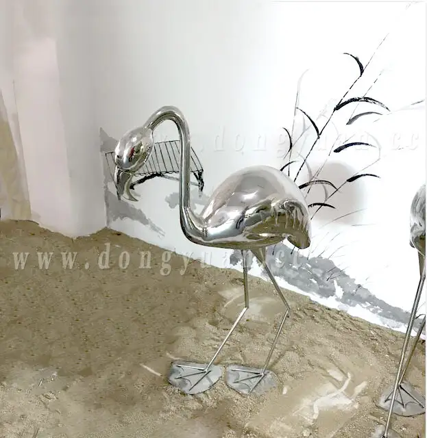 Stainless Steel Flamingo Sculpture Bird Sculpture for Public Art Sculpture Statues Statuary 1