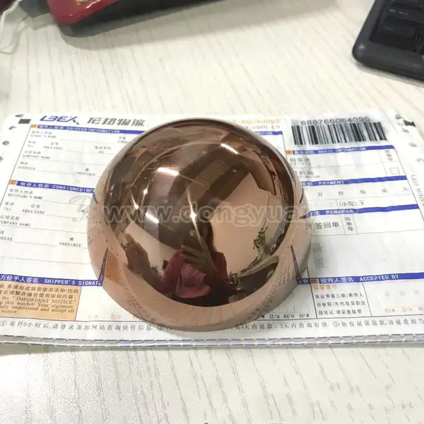 102mm Stainless Steel Half Sphere with Copper Color for Bath Bomb Soap Mould 1