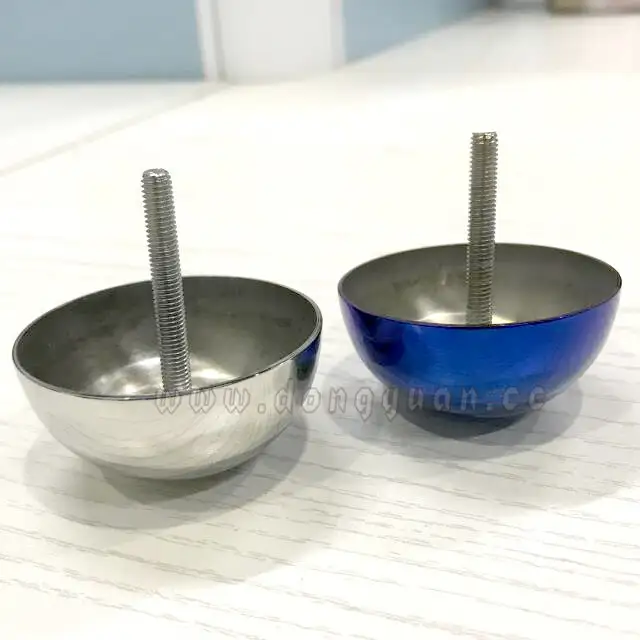 Chrome Plated Hollow Stainless Steel Half Ball with Screw Thread 1