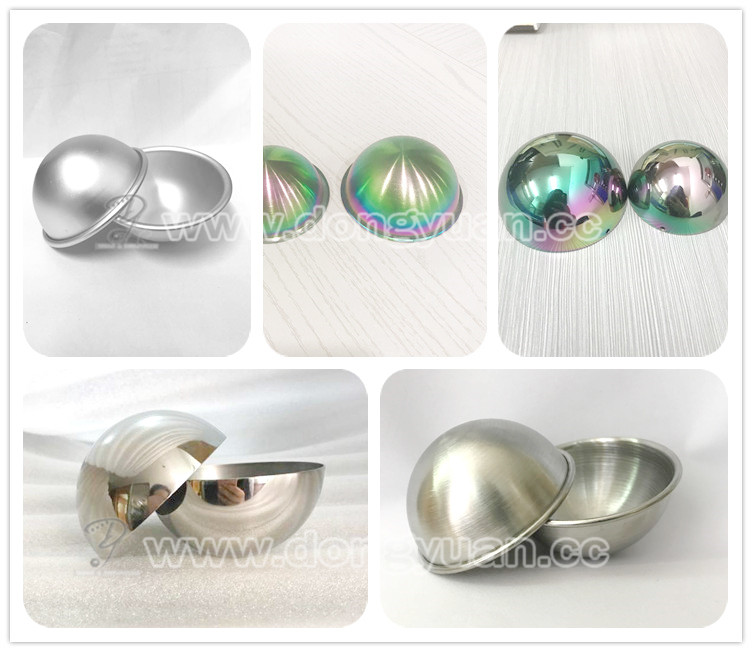63mm,76mm Stainless Steel Bath Bomb Molds with Rainbow Color for DIY Bath Bomb 3