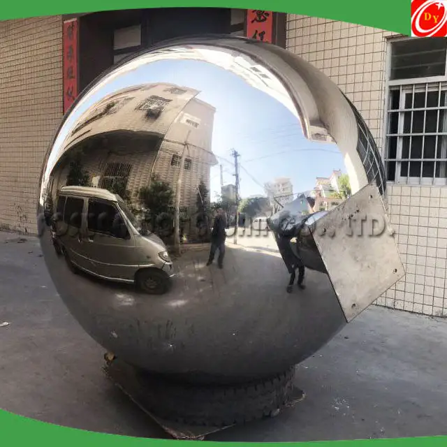 6 Feet Mirror Polished Stainless Steel Hollow Fountain Ball with Base/Stand 1