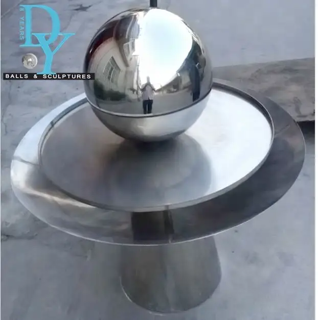 Highly Polished Steel Ball Water Fountain Shiny Stainless Steel Decorative Sphere 1
