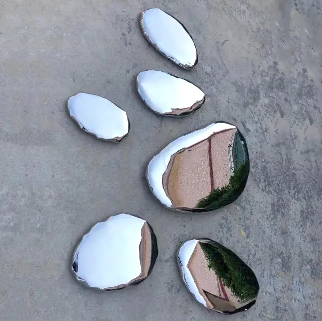 Polished Stainless Steel Stone Sculpture for Hanging WallDecoration 1