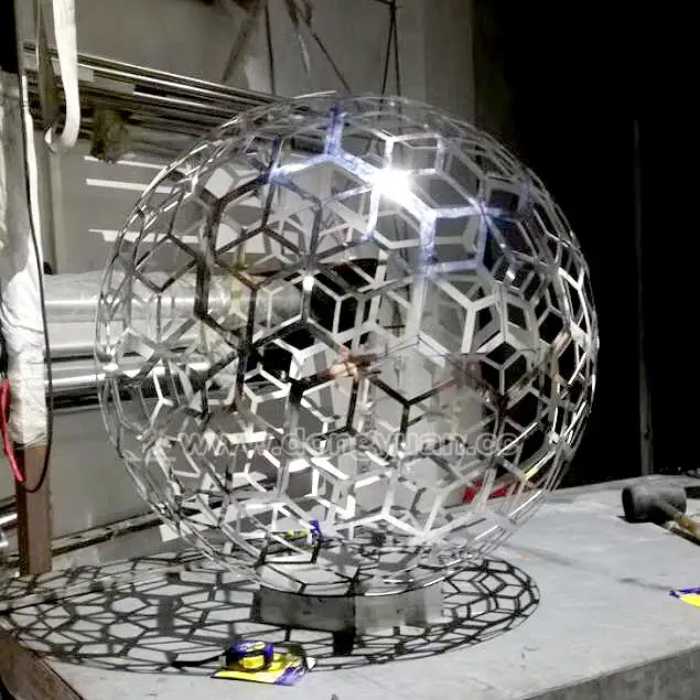 Laser EngravingStainless Steel Hollow Sphere Lamp Design 1