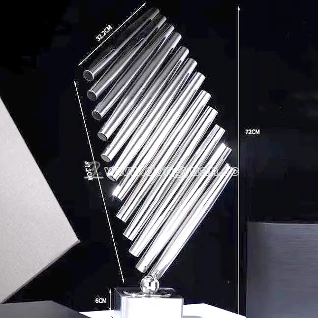 Stainless Steel Modern Abstract Sculpture Decoration, Home Living Room Office Hotel Handmade Statue Art Crafts 1