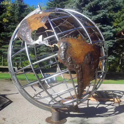 2000m Public Decoration Brushed Stainless Steel Ball Sculpture 1