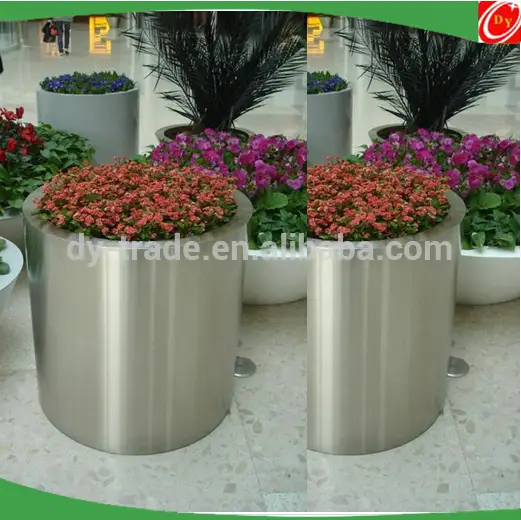High quality stainless steel planter,round stainless steel vase 1