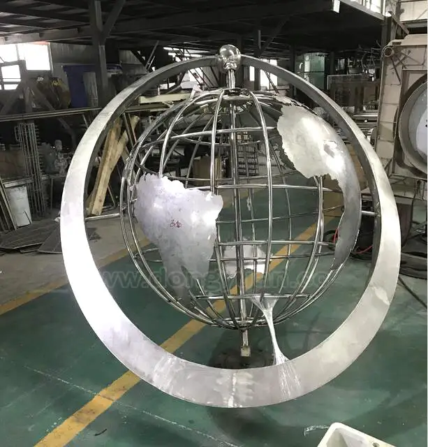 1000mm Stainless Steel World Globe with Map 1