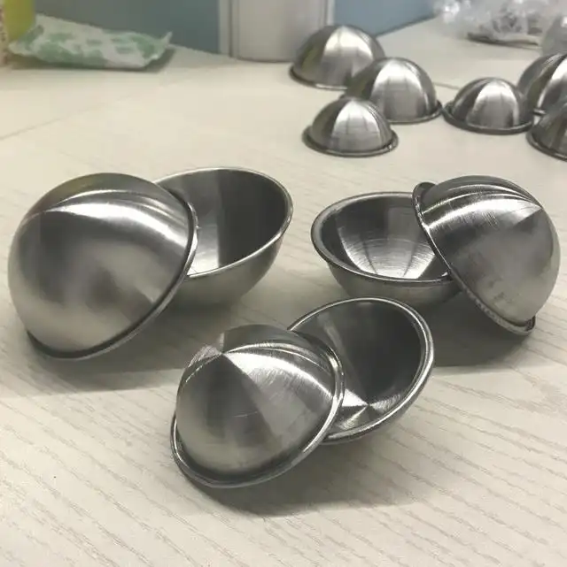 65mm Brushed Surface Stainless Steel Bath Bomb Mold with Edge 1