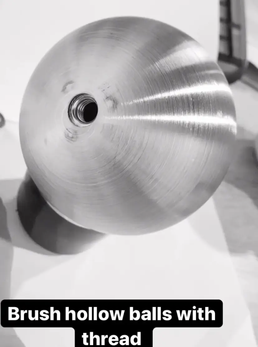 80mm with M10 Threaded Brushed Stainless Steel Hollow Ball 1