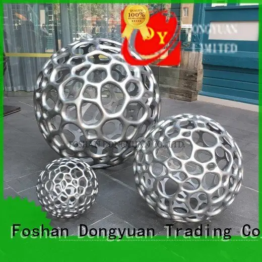 large metal yard sculptures brushed balls bottle flower DONGYUAN 1