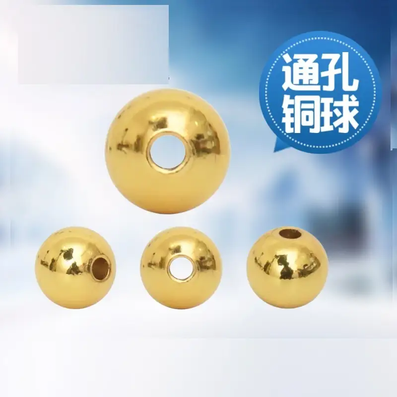 Hollow Drilled Hole Brass Ball for shoes /Glod metal ball for jewelry 1