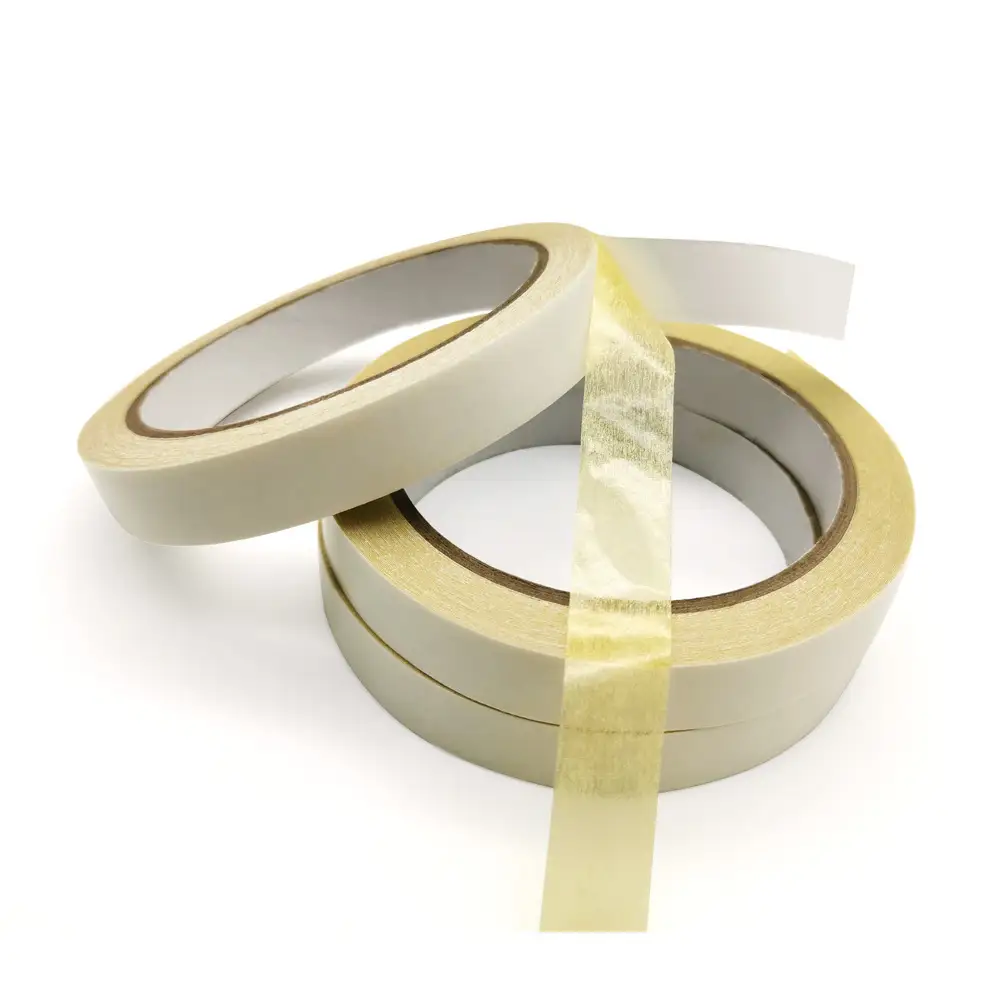 Double coated yellow embroidery tape high tack with tissue paper 1