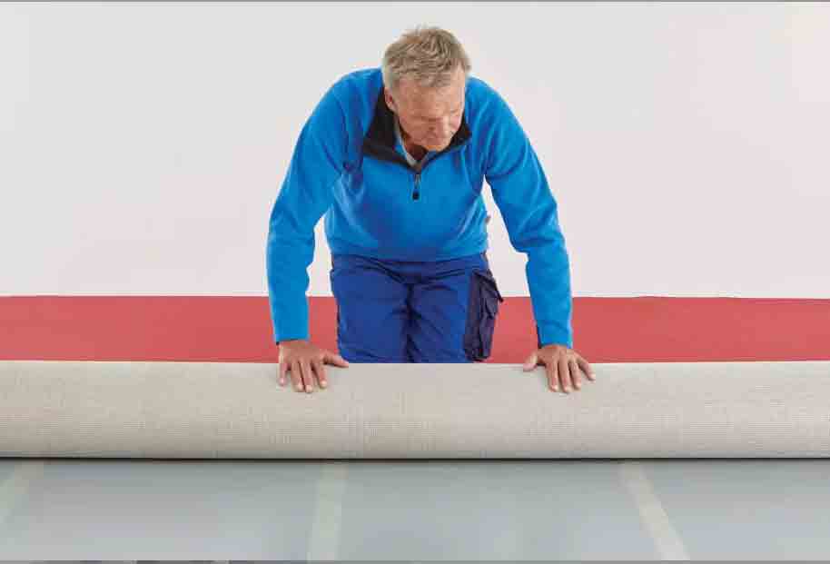 Double-sided fabric tape for temporary fixing carpet on rough exhibition floors 5