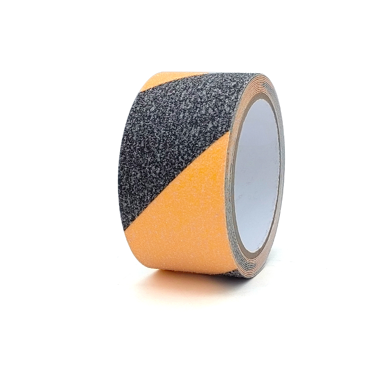 Black & Yellow Caution Non Skid Tape Roll for Stair Steps Ramp Traction Tread Staircases Grips Adhesive Non Slip Strips Walk 2