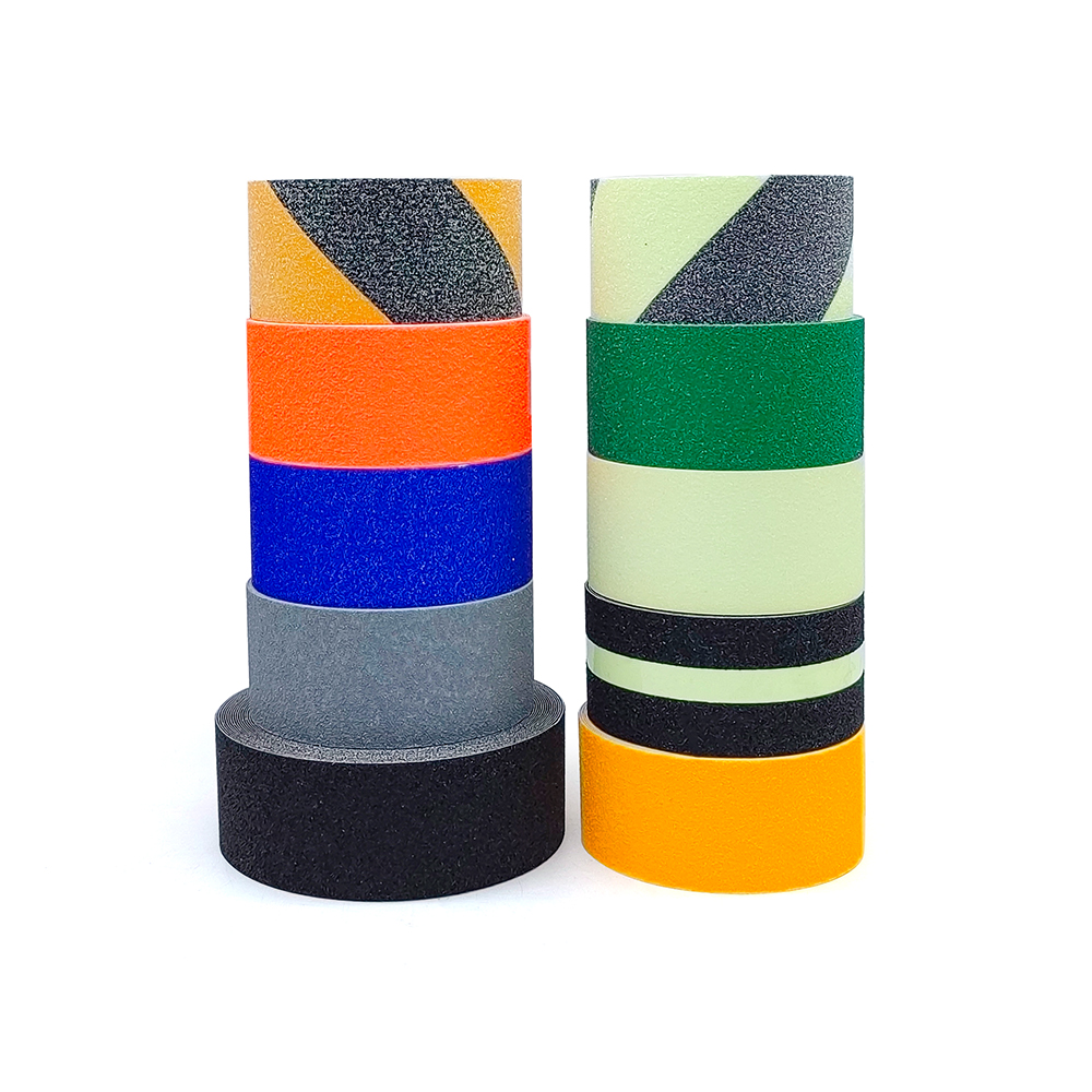 Black & Yellow Caution Non Skid Tape Roll for Stair Steps Ramp Traction Tread Staircases Grips Adhesive Non Slip Strips Walk 5