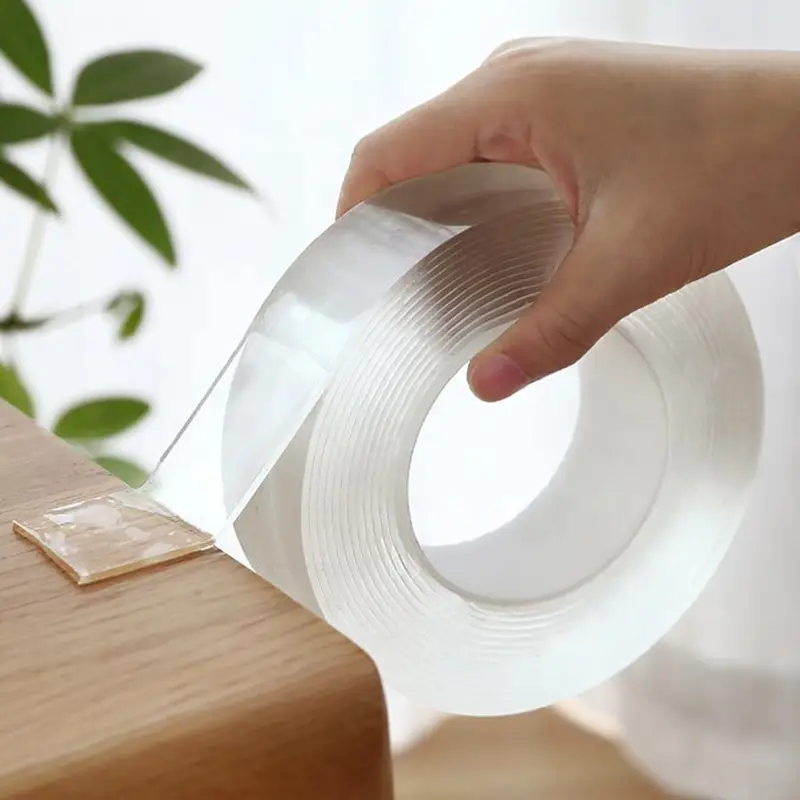 Heavy Duty Removable PU Nano Tape Double Sided Traceless Washable Invisible Gel No Trace Tape 1