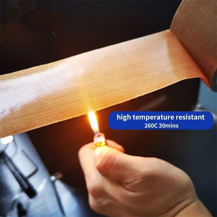 Good Smooth Surface PTFE Tape for Vacuum Sealer Machine 260 Degrees High Temperature Glass Fiber Cloth Tape 5