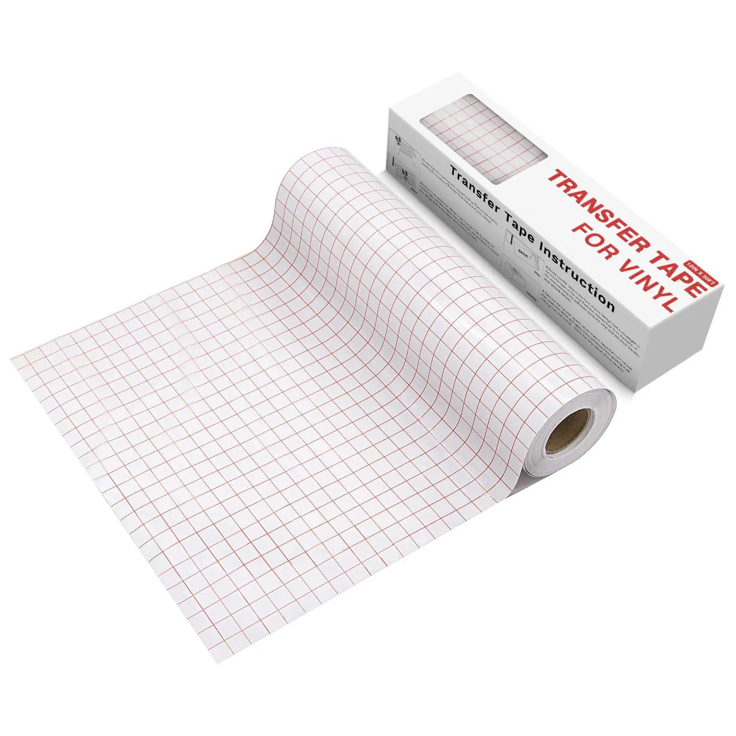 Clear Vinyl Transfer Paper Tape Roll Alignment Grid Application Tape Adhesive Vinyl for Decals,Signs, Windows, Stickers 1