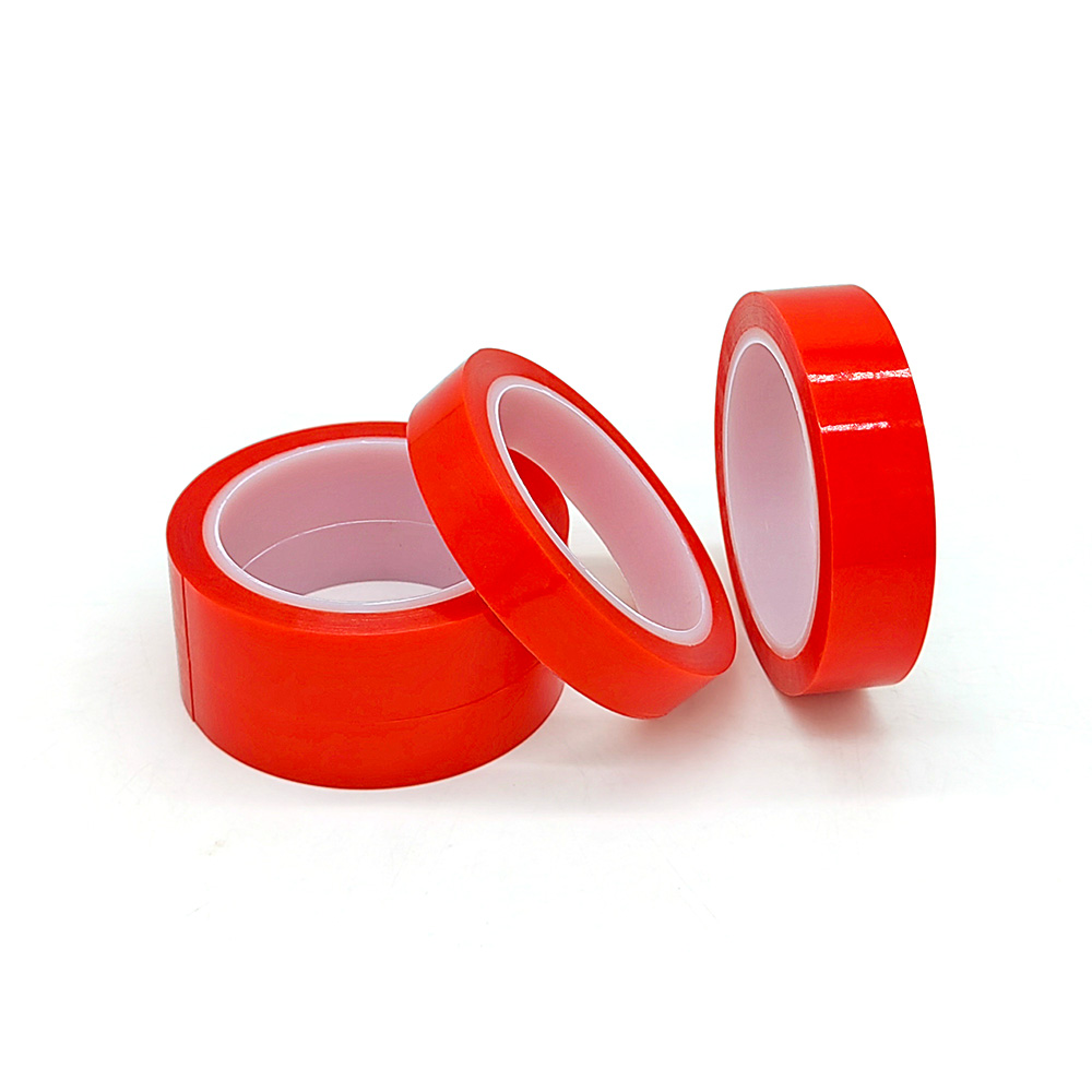 Red Film Clear Pet Tape Ultra Thin High Low Tack Acrylic Adhesive Transparent Industrial Flame Retardant Double Sided Polyester Tape 3