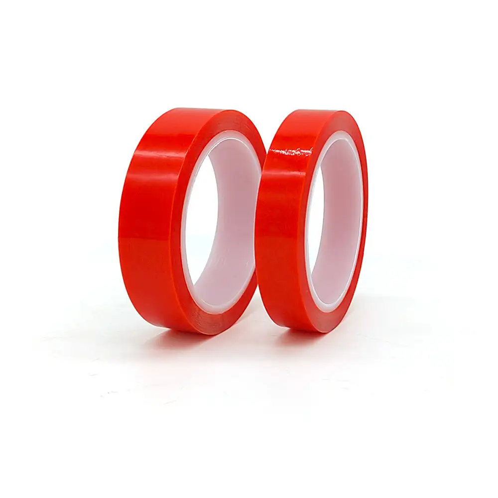 Red Film Clear Pet Tape Ultra Thin High Low Tack Acrylic Adhesive Transparent Industrial Flame Retardant Double Sided Polyester Tape 1