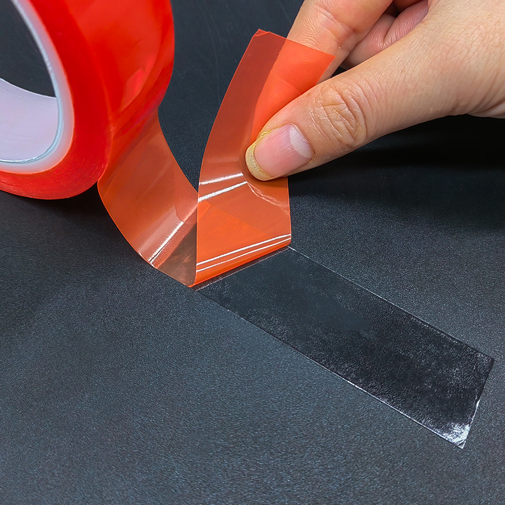 Red Film Clear Pet Tape Ultra Thin High Low Tack Acrylic Adhesive Transparent Industrial Flame Retardant Double Sided Polyester Tape 5