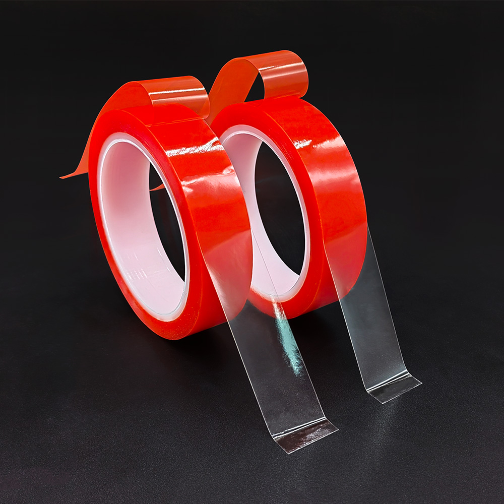 Red Film Clear Pet Tape Ultra Thin High Low Tack Acrylic Adhesive Transparent Industrial Flame Retardant Double Sided Polyester Tape 4