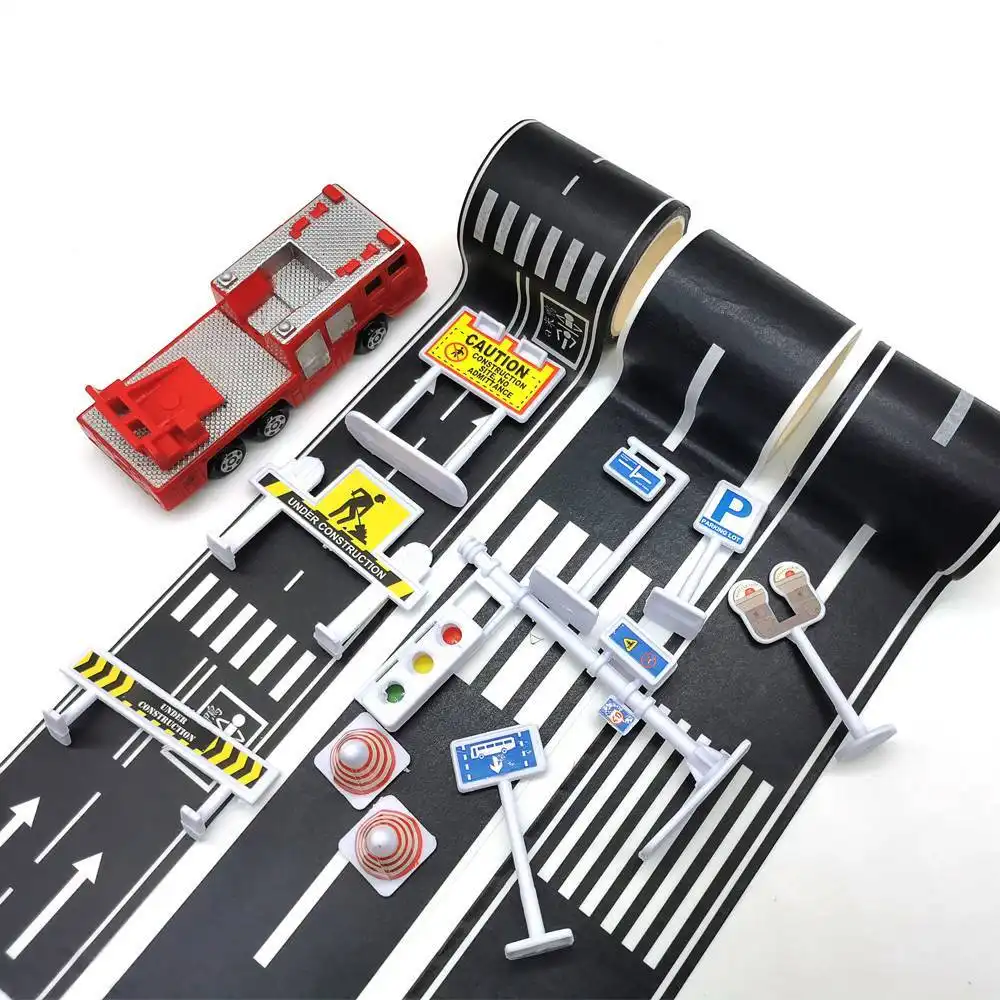48mm*5m Railway Road Adhesive Tape DIY Scrapbooking Sticker Label Washi Paper Tape for Kids Toy Car Play 1