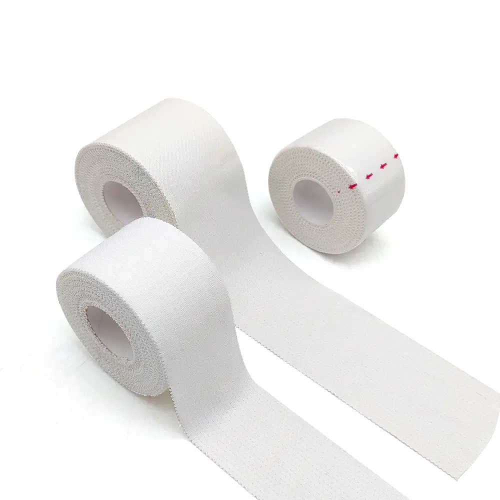 Strong Adhesive Zinc Oxide Pure Cotton Athletic Tape White Serrated Edge Hand Tear Breathable Sports Tape 1