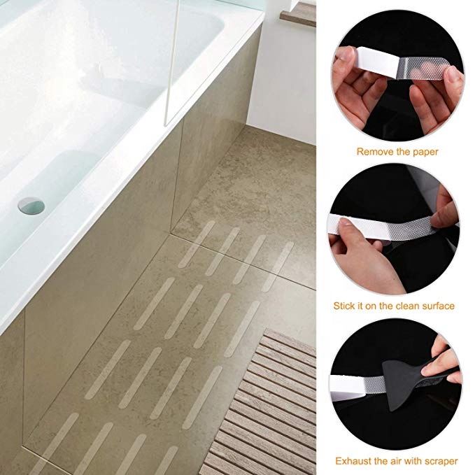Seagull-30210 PEVA Non Slip Bath Stickers Shower Treads Strips Bathtub Anti slip Stickers Anti Skid Tape for Shower Tub Steps 5